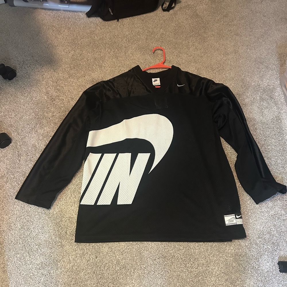 Nike Black Mesh V-Neck Top